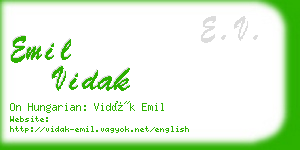 emil vidak business card